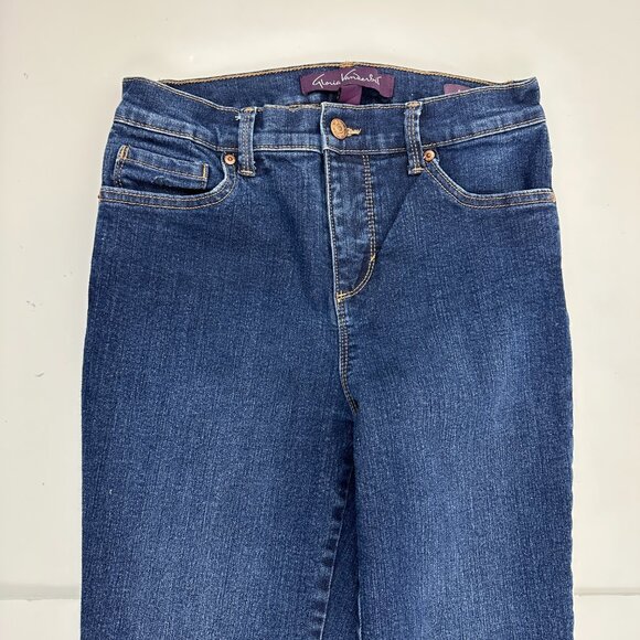 Gloria Vanderbilt Amanda Straight Leg Women's size 6P Dark Blue Denim Jeans - Picture 2 of 5